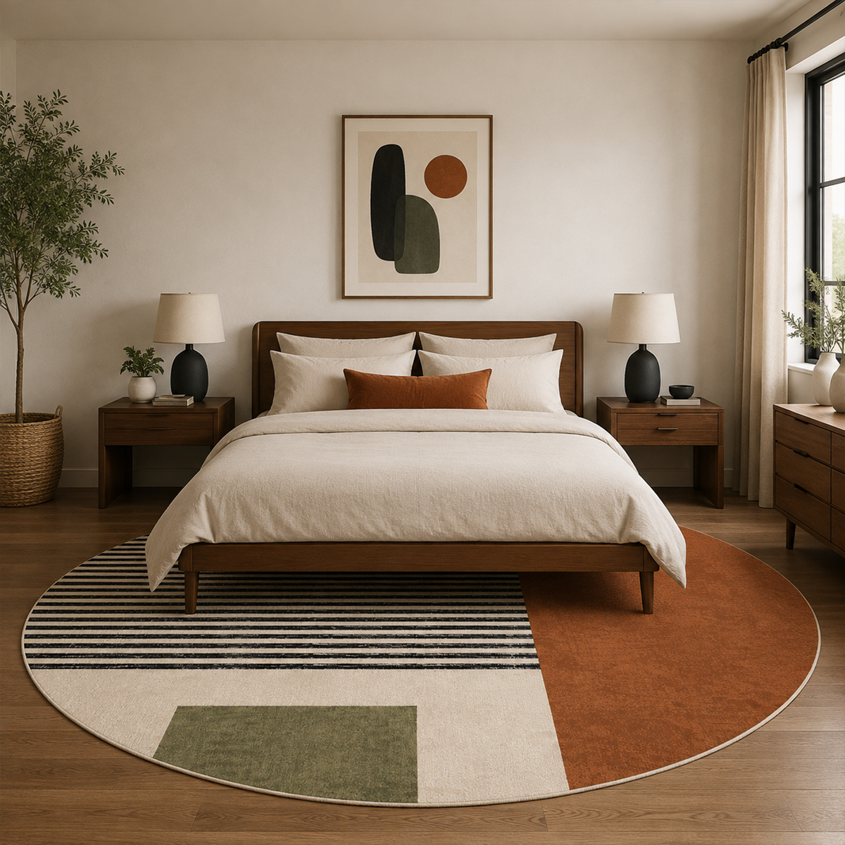 Modern Stripe & Block Rug