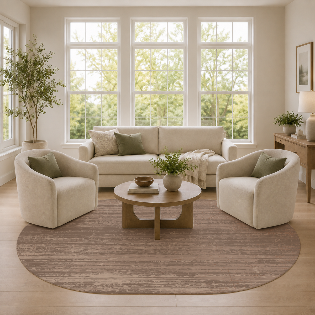 Taupe Distressed Texture Rug