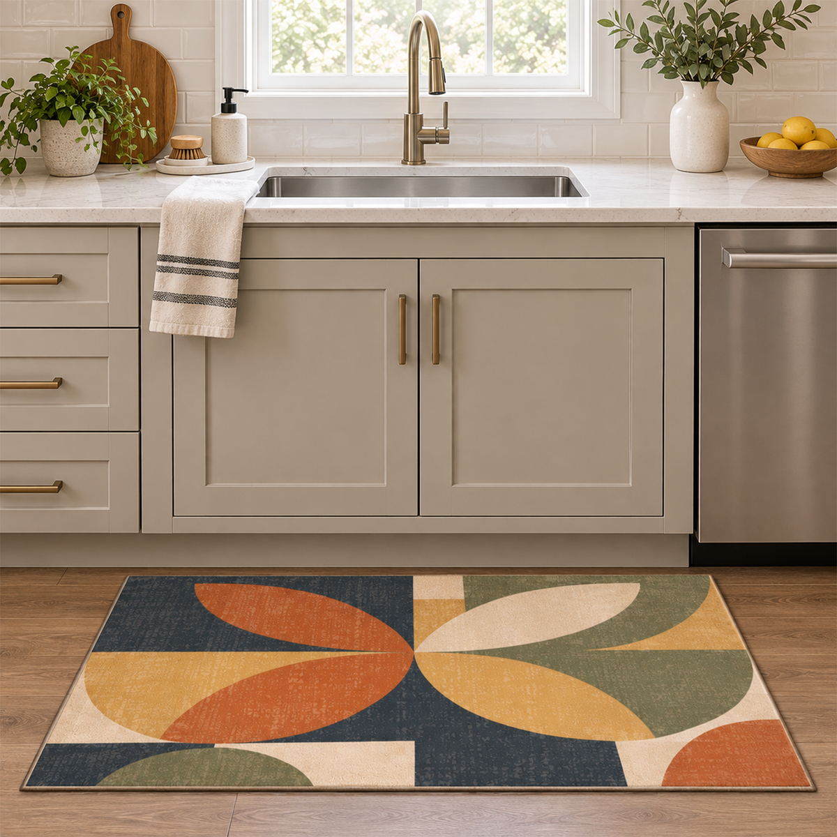 Retro Petal Geo Rug