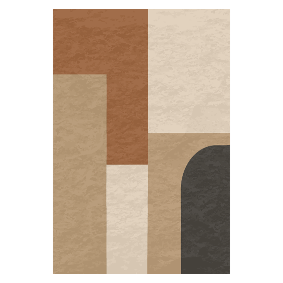 Modern Curved Color Block Area Rug
