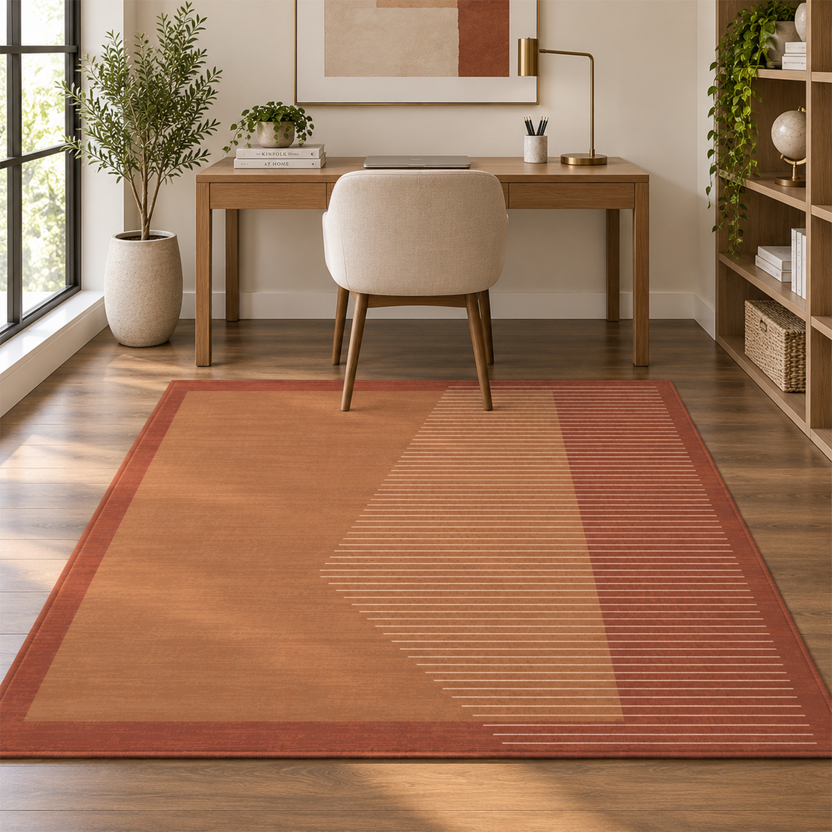 Terracotta Linear Arch Rug
