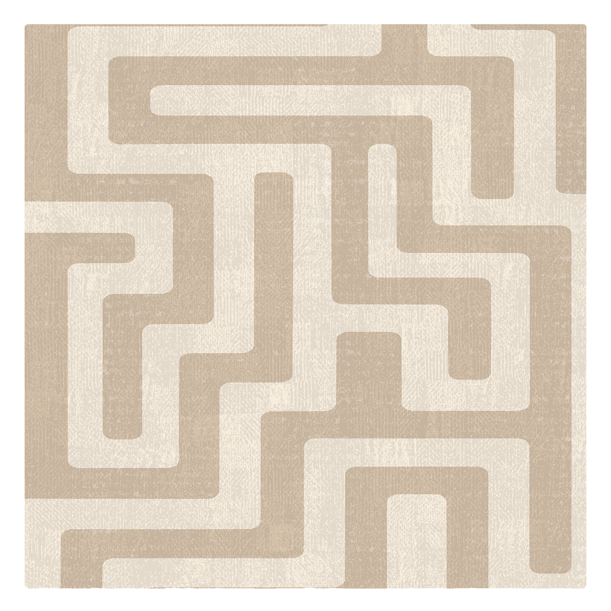 Tonal Beige Maze Labyrinth Rug