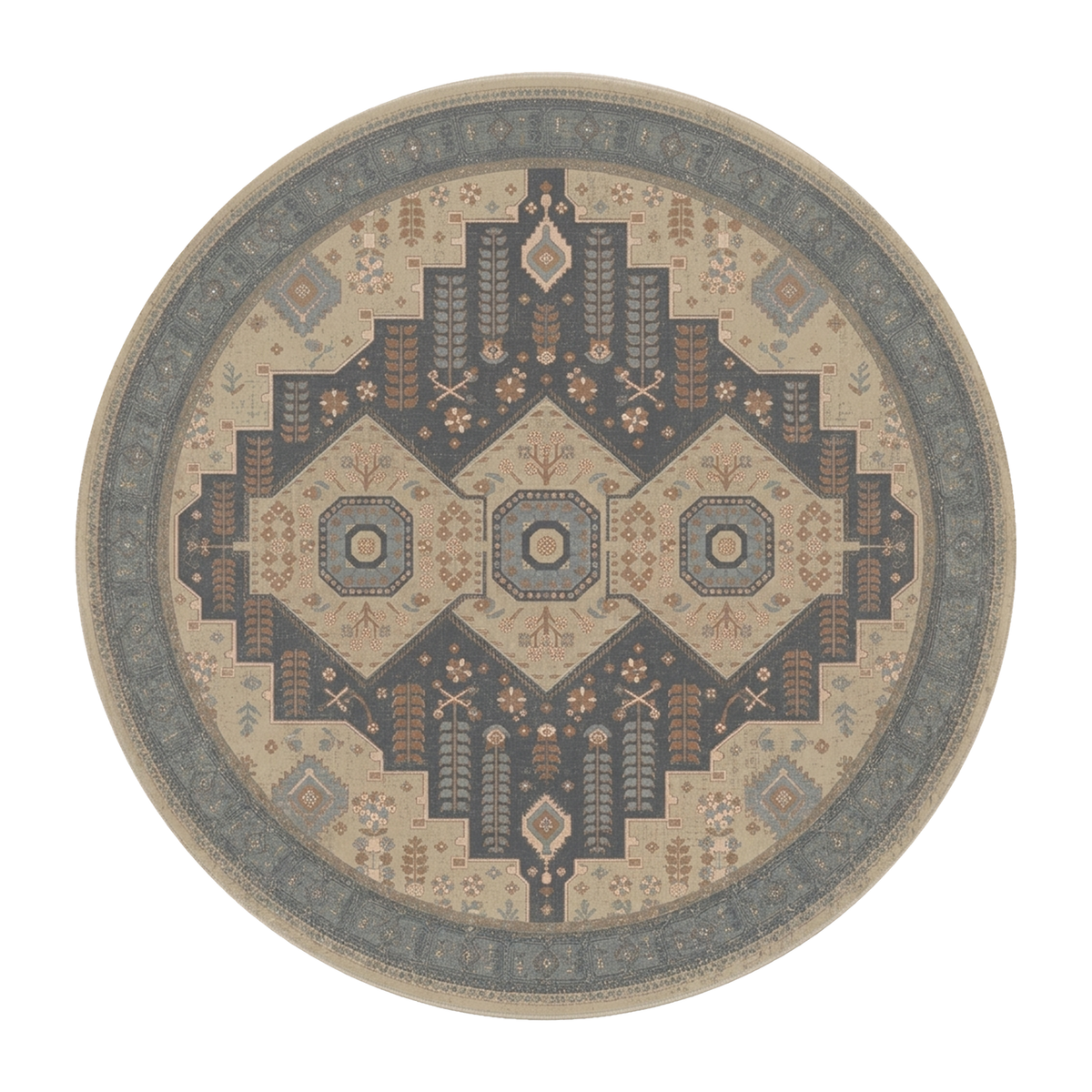 Traditional Navy Medallion Rug