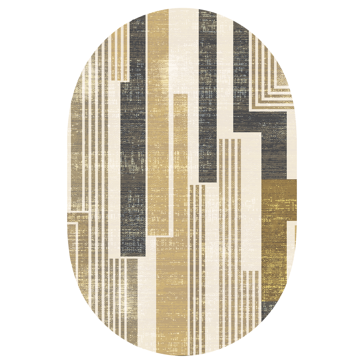 Golden Linear Geo Rug