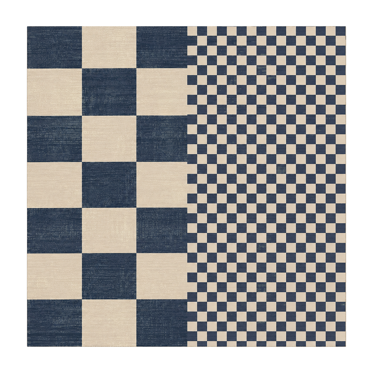 Navy Split Checker Rug