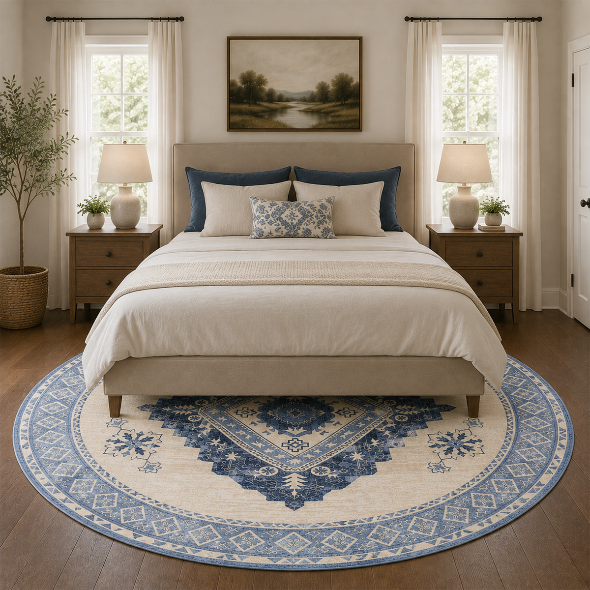 Blue Heritage Geometric Rug
