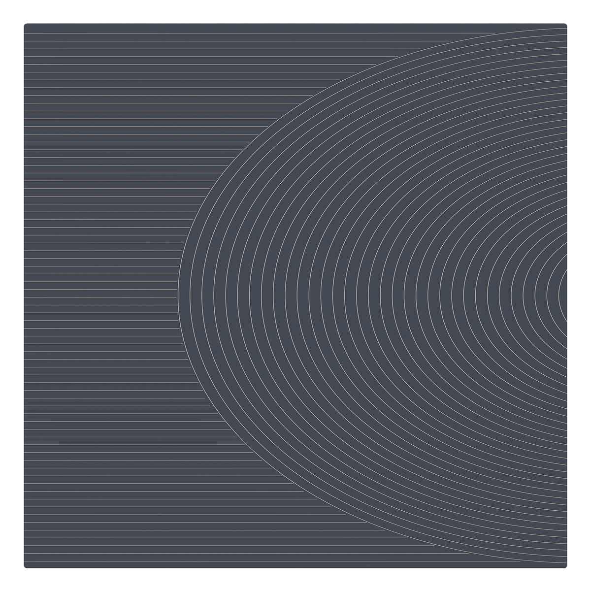 Graphite Concentric Line Rug