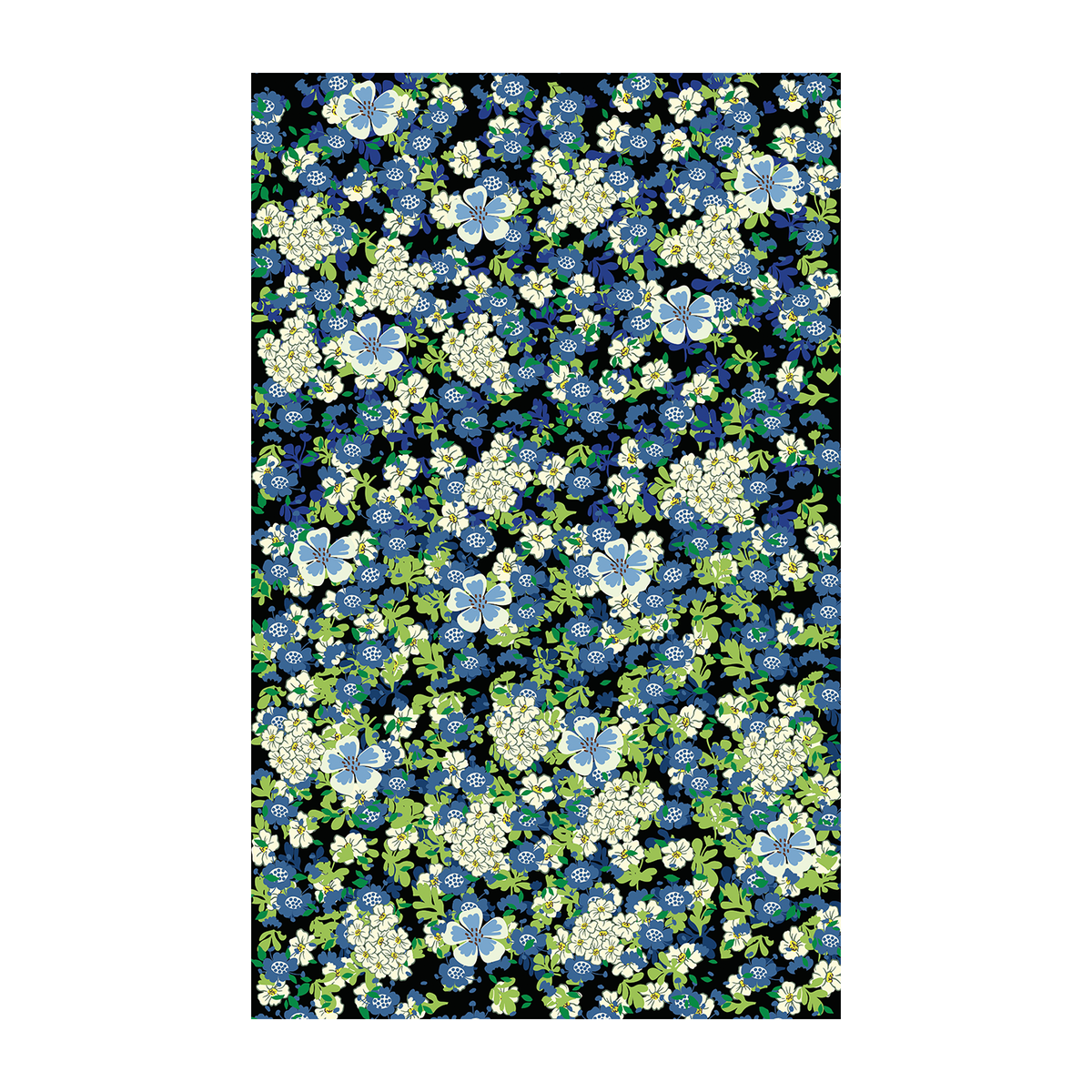 Sapphire Floral Garden Rug