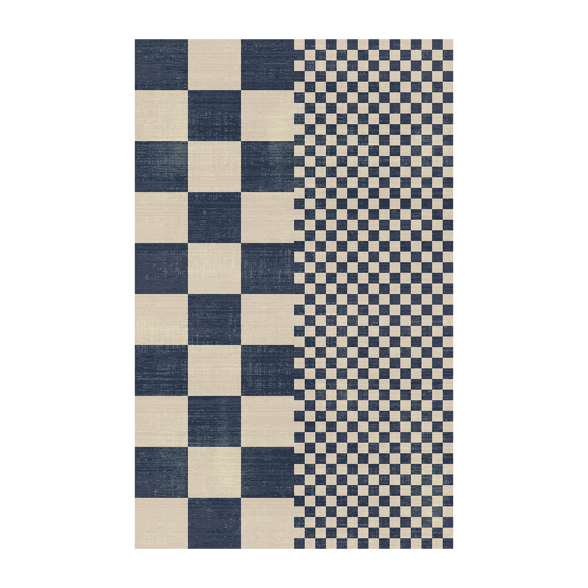 Navy Split Checker Rug