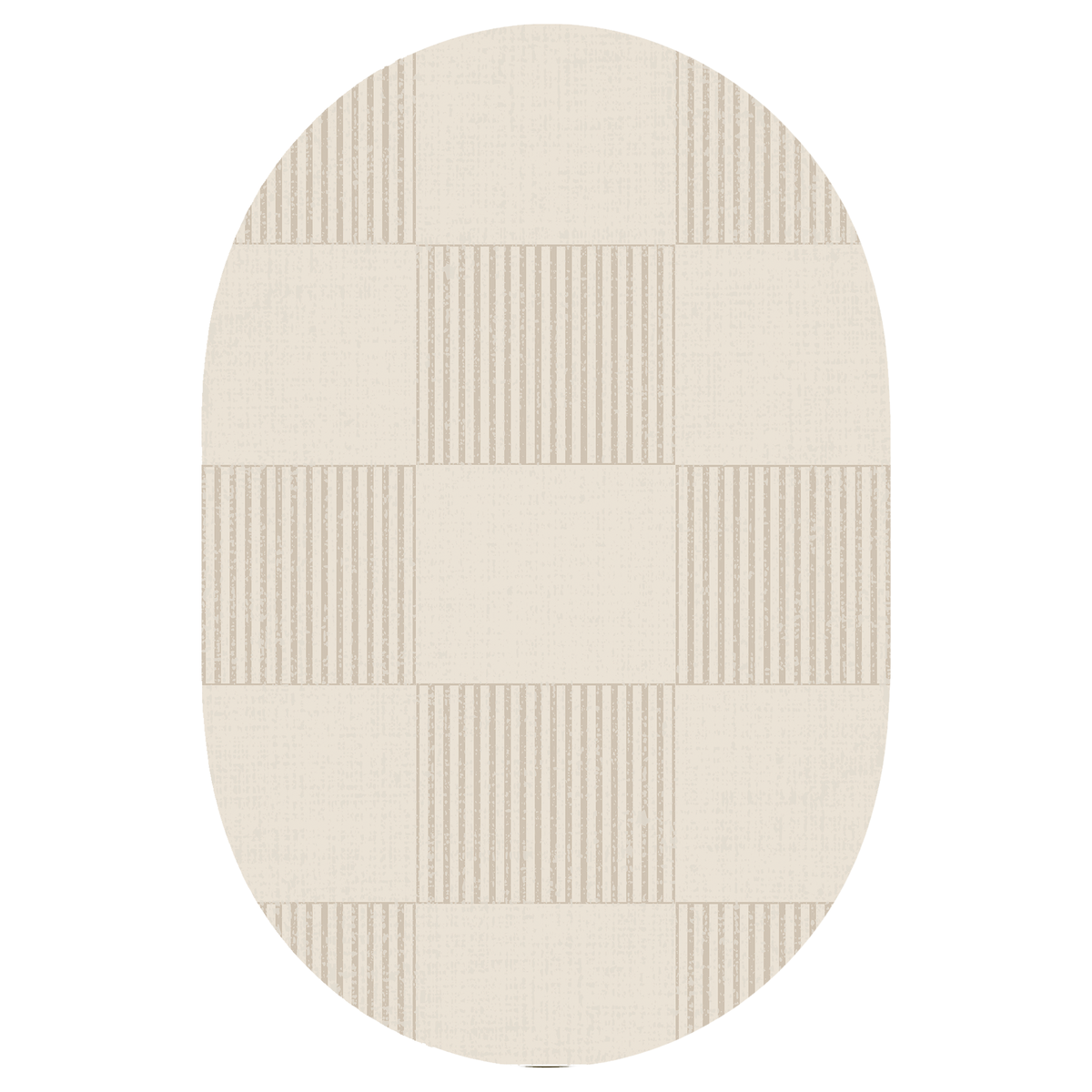 Ivory Pinstripe Check Rug