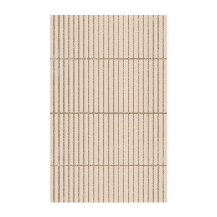 Beige Pinstripe Grid Rug