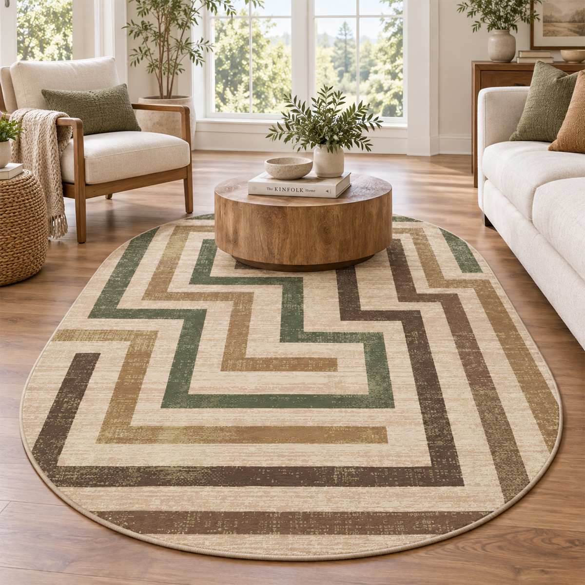 Evergreen Maze Path Rug