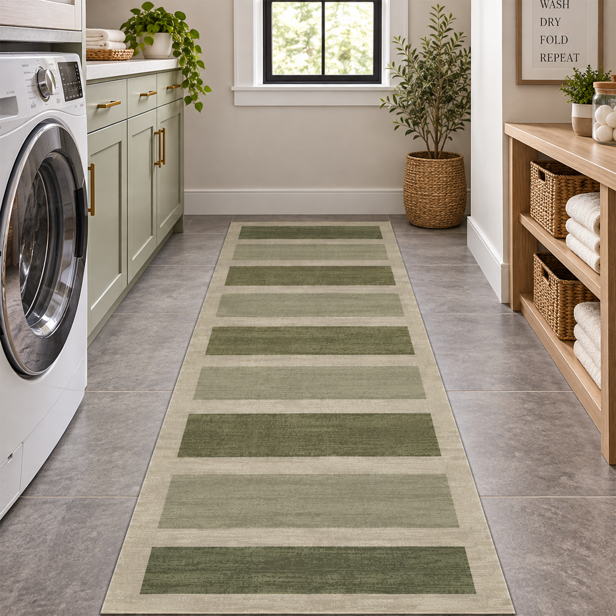 Olive Band Area Rug