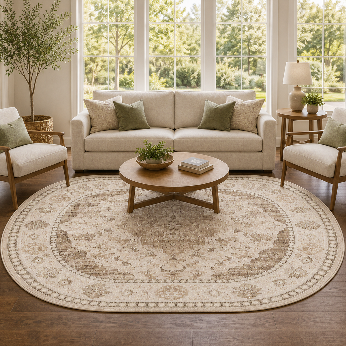 Antique Ivory Floral Rug