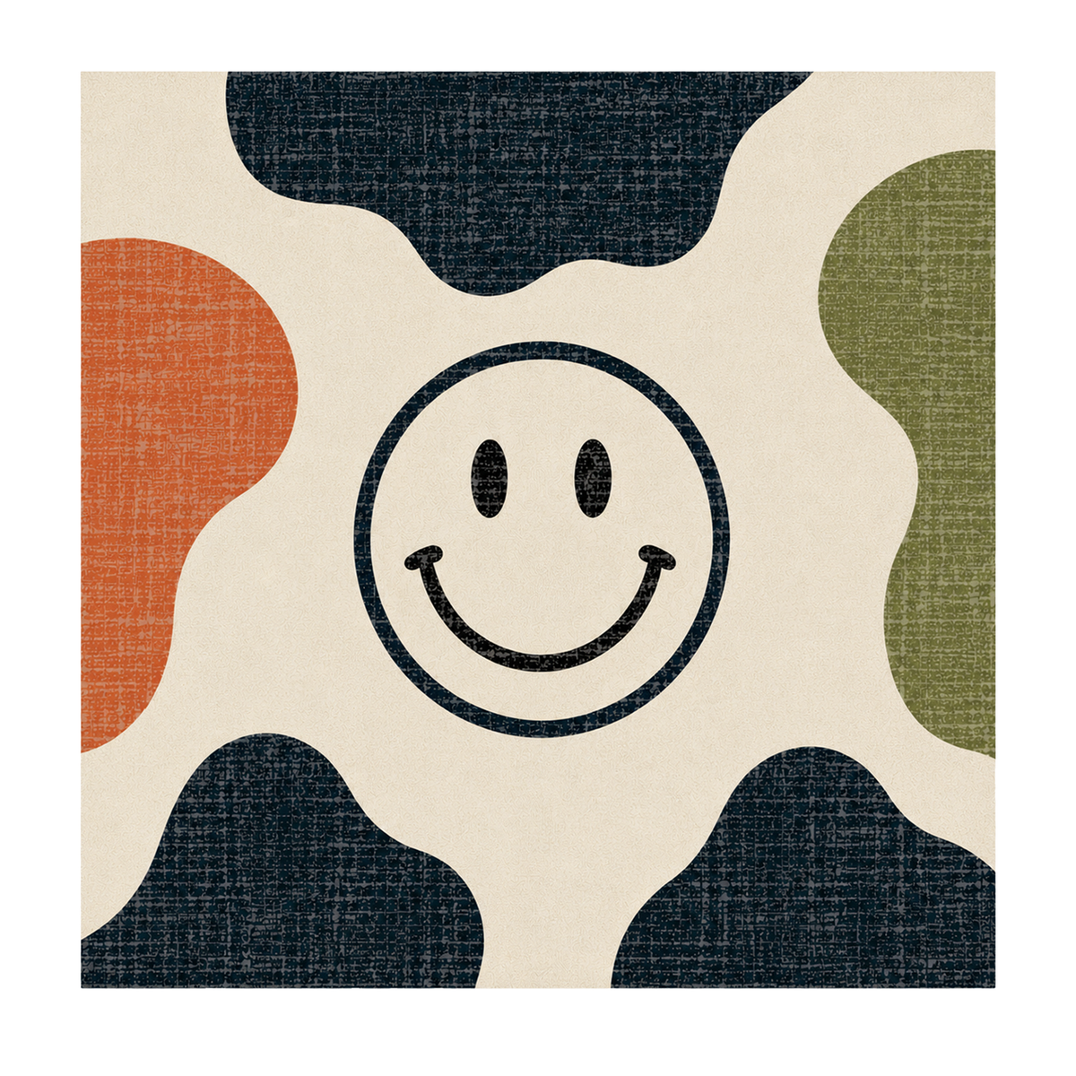Retro Smiley Abstract Rug