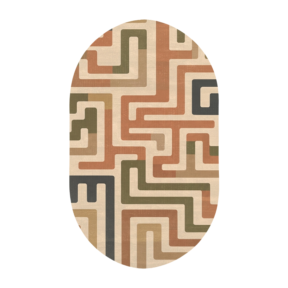 Geometric Circuit Maze Rug
