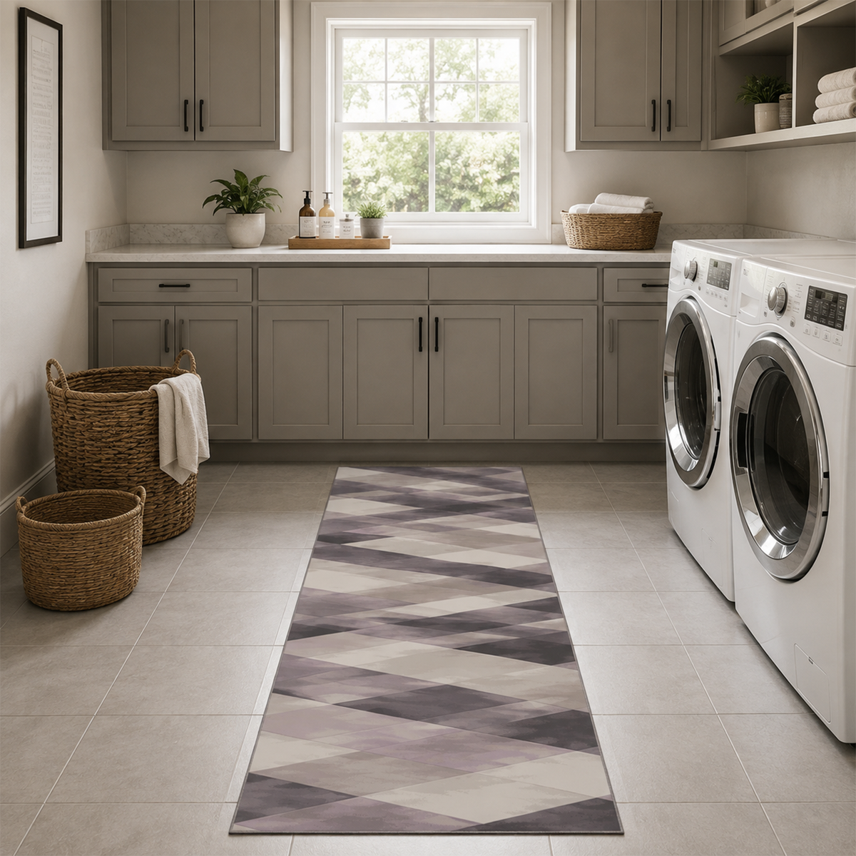 Mauve Prism Geometric Rug
