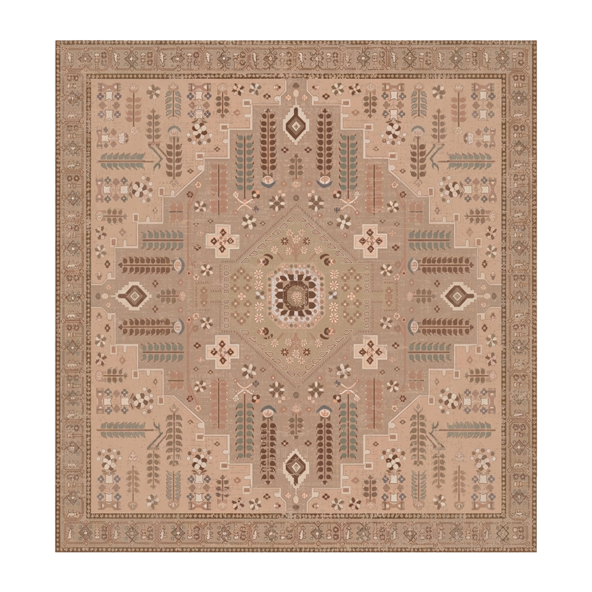 Blush Botanical Medallion Rug