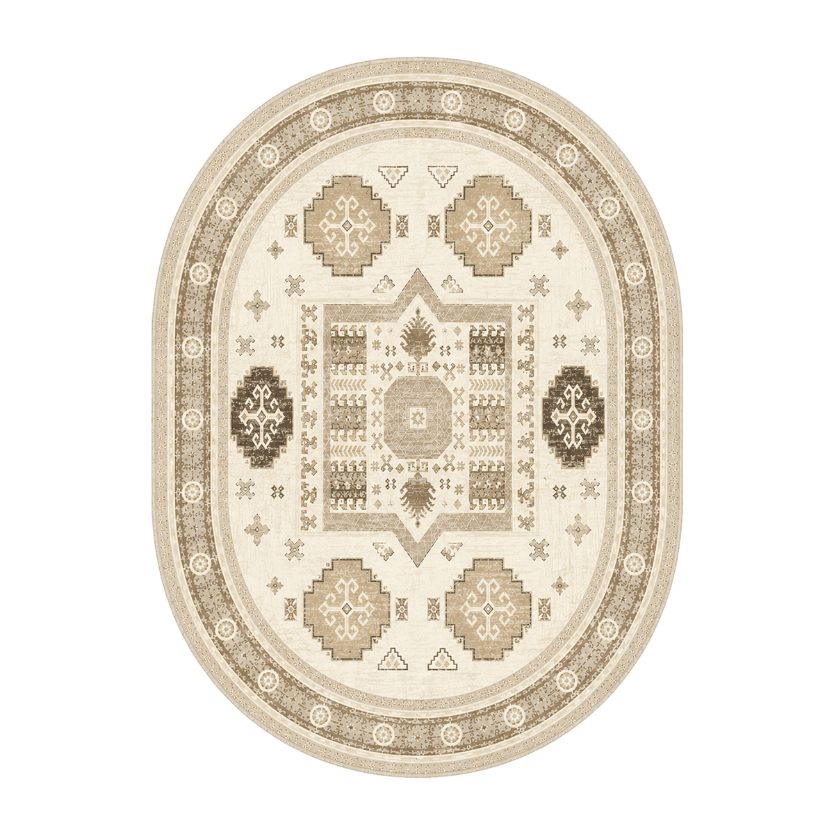Ivory Geometric Vintage Rug