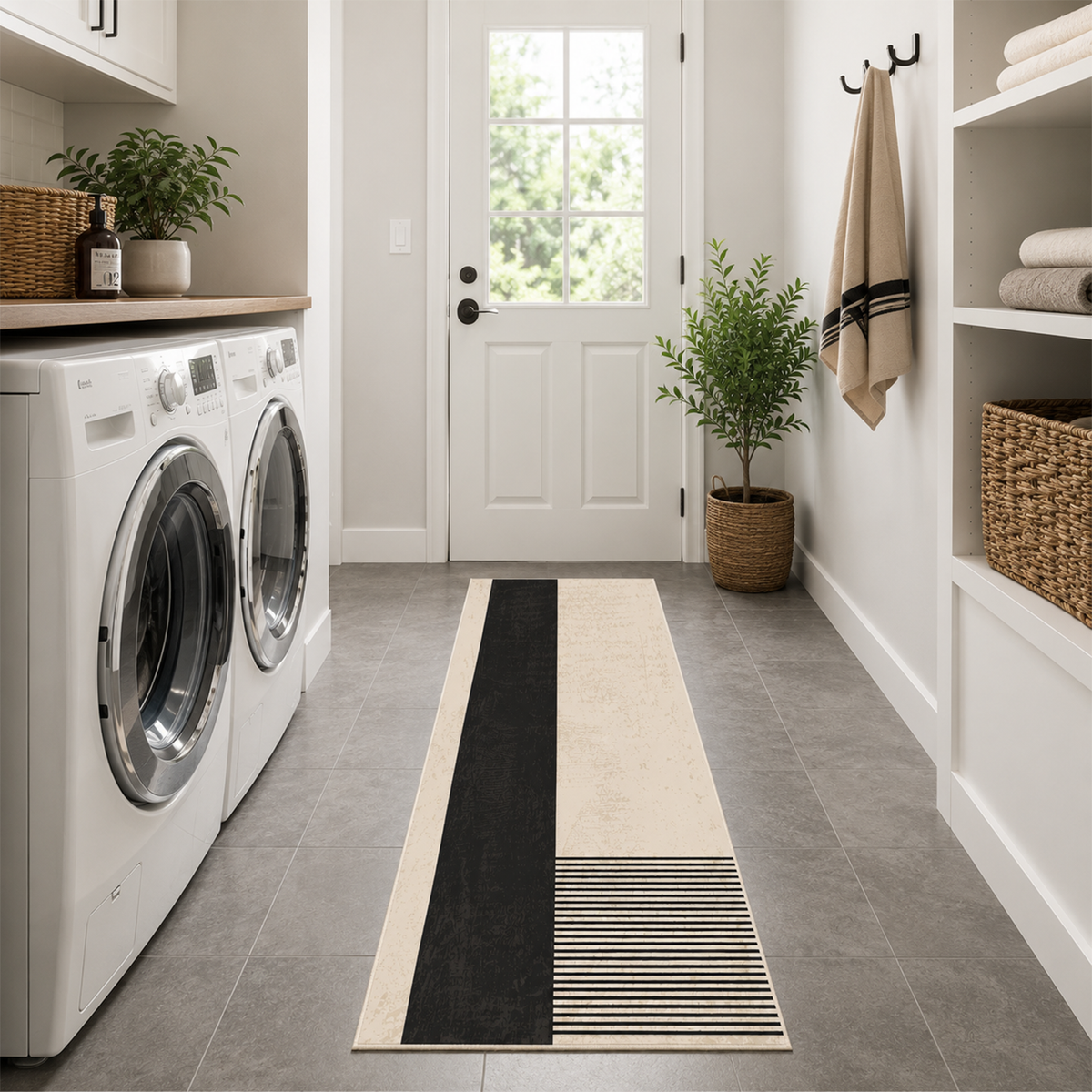 Minimalist Block & Stripe Rug