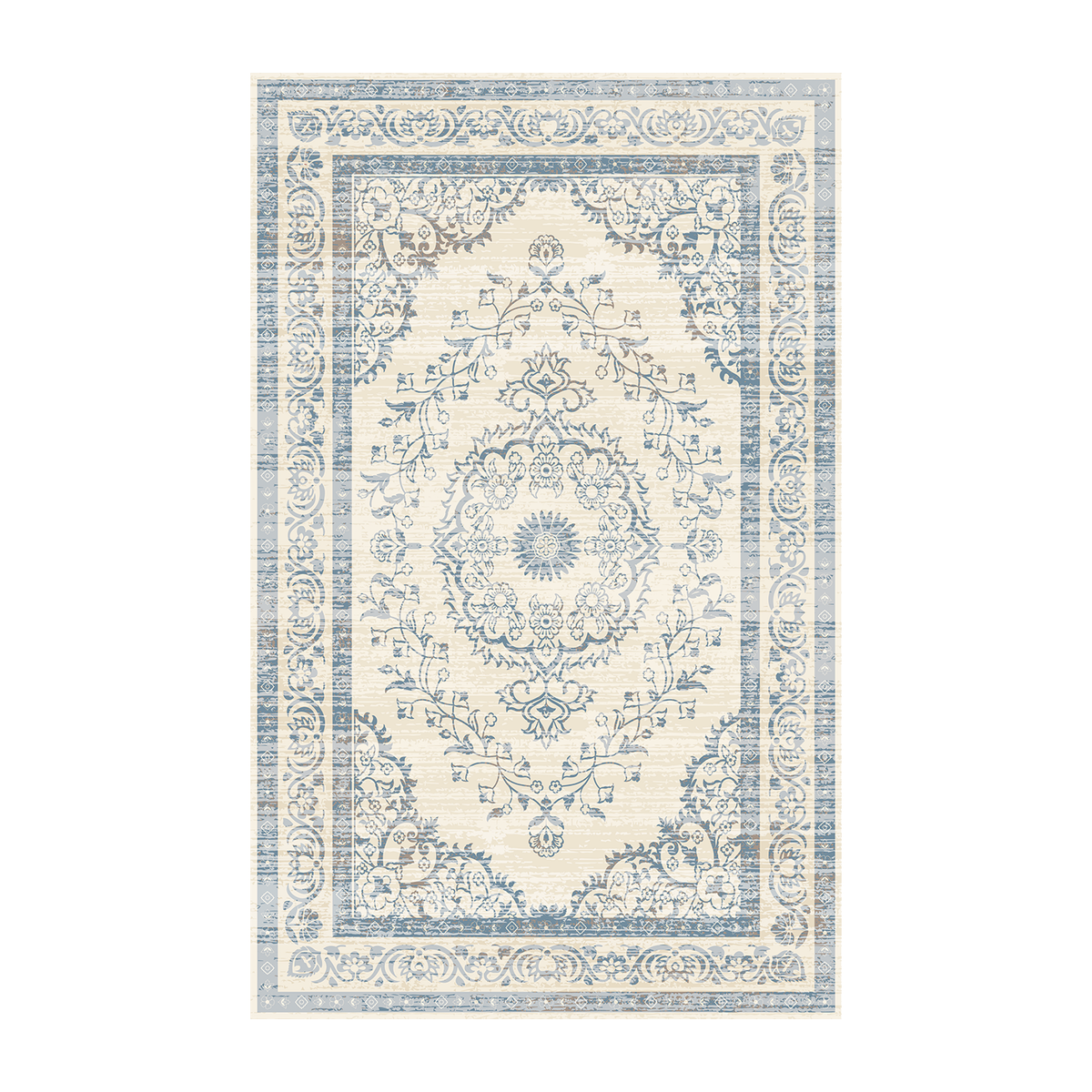 Porcelain Blue Floral Rug