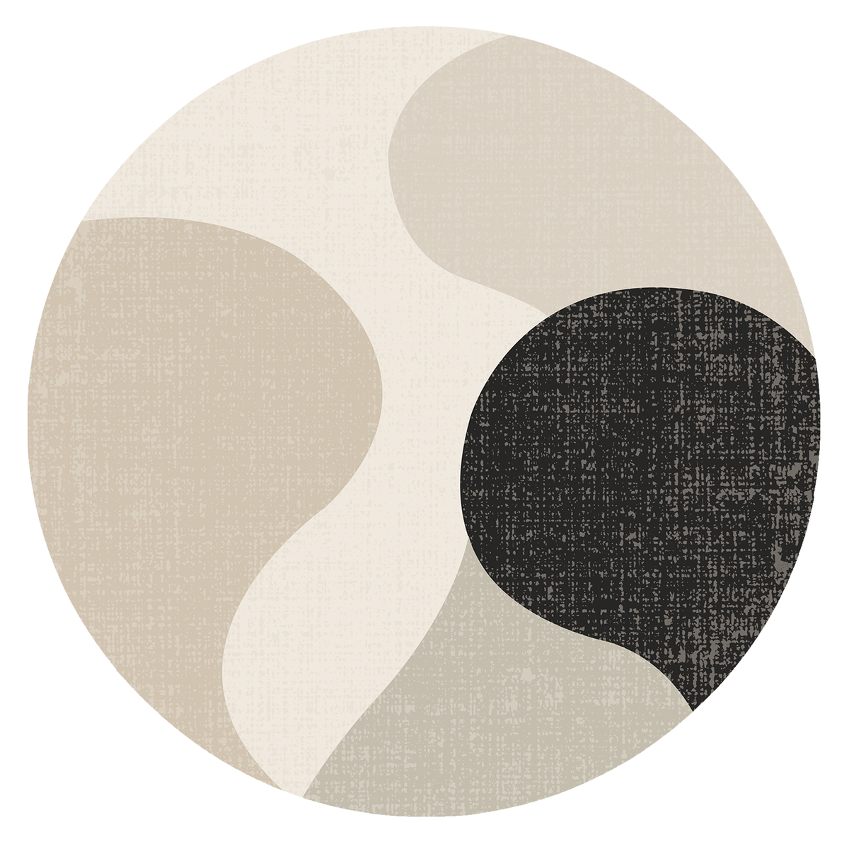 Neutral Organic Shapes Area Rug