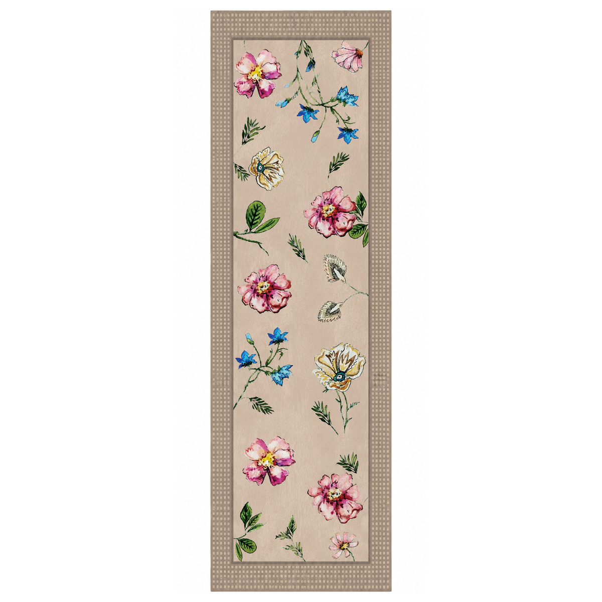Vintage Floral Botanical Washable Area Rug
