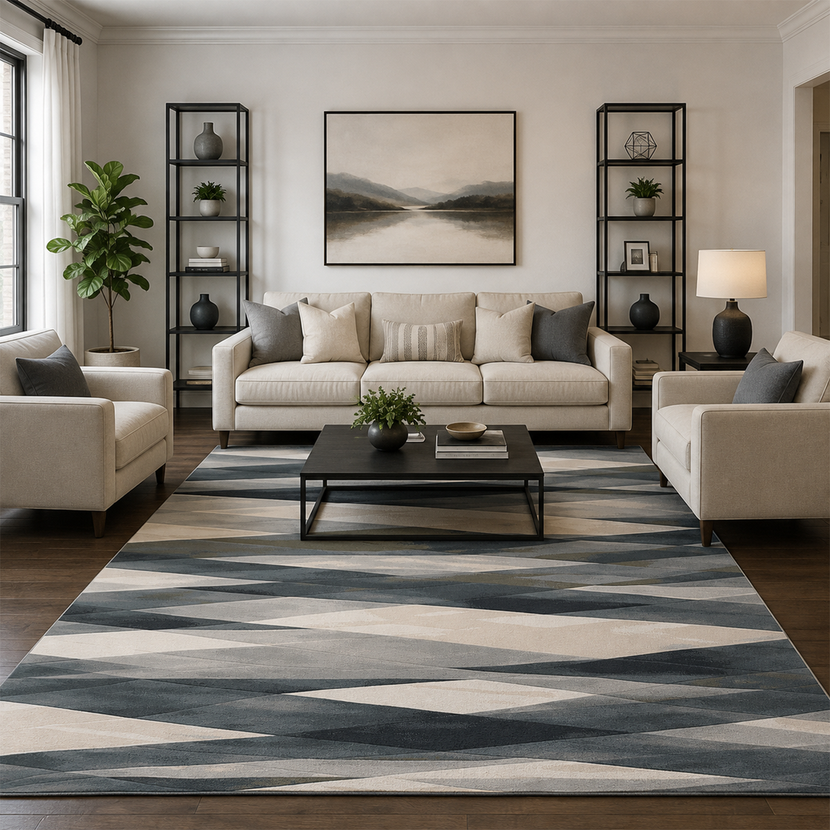 Slate Prism Geometric Rug