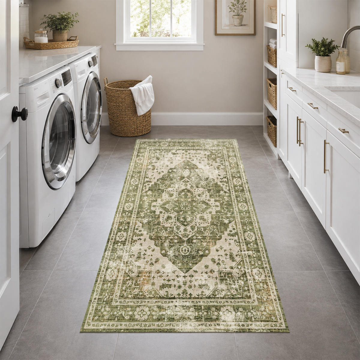 Moss Green Heritage Rug