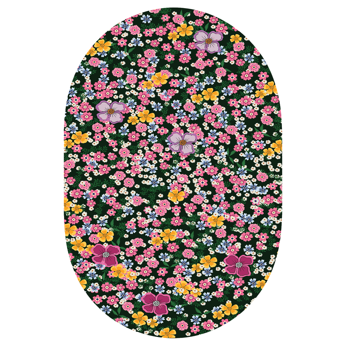 Midnight Blossom Garden Rug