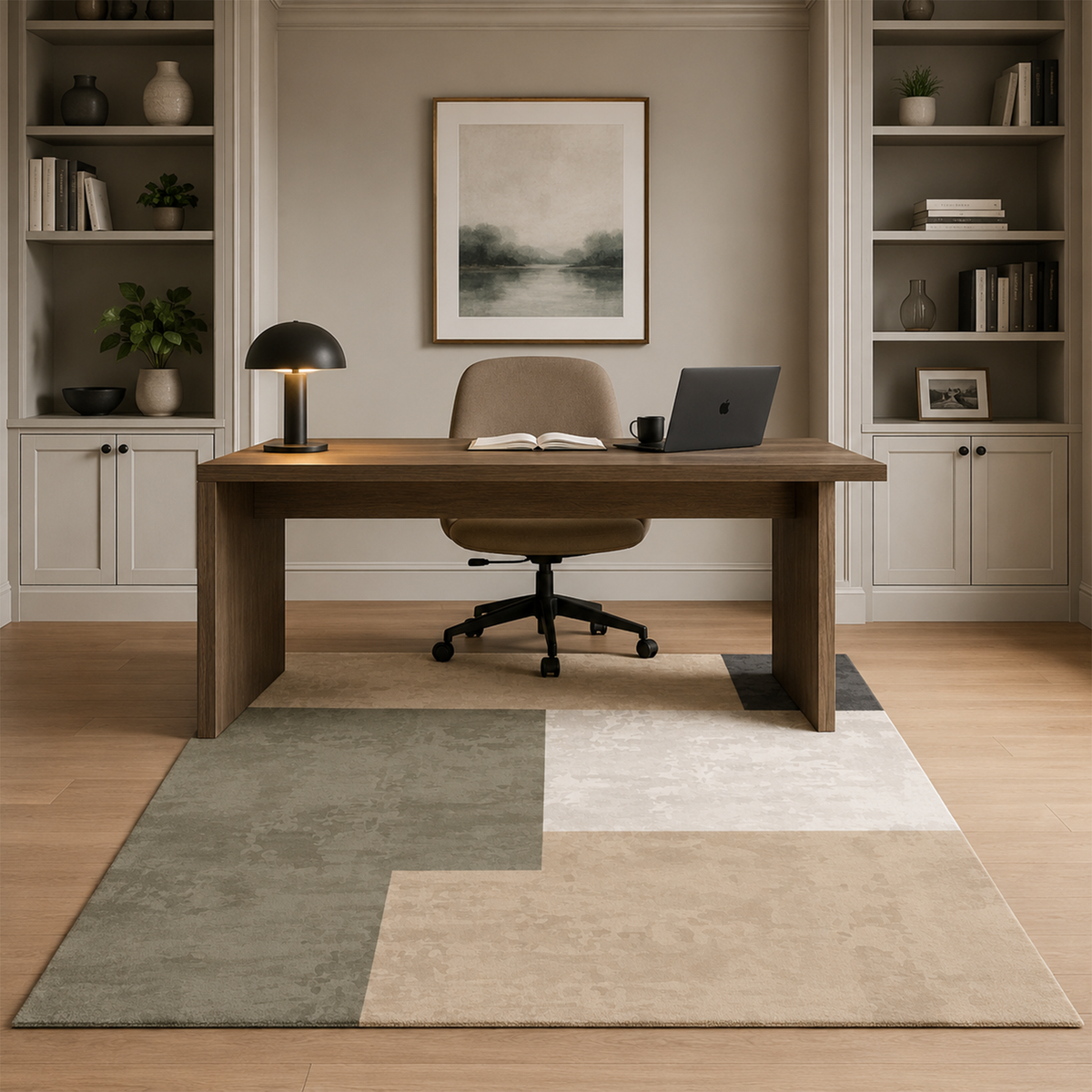 Textured Color Block Area Rug