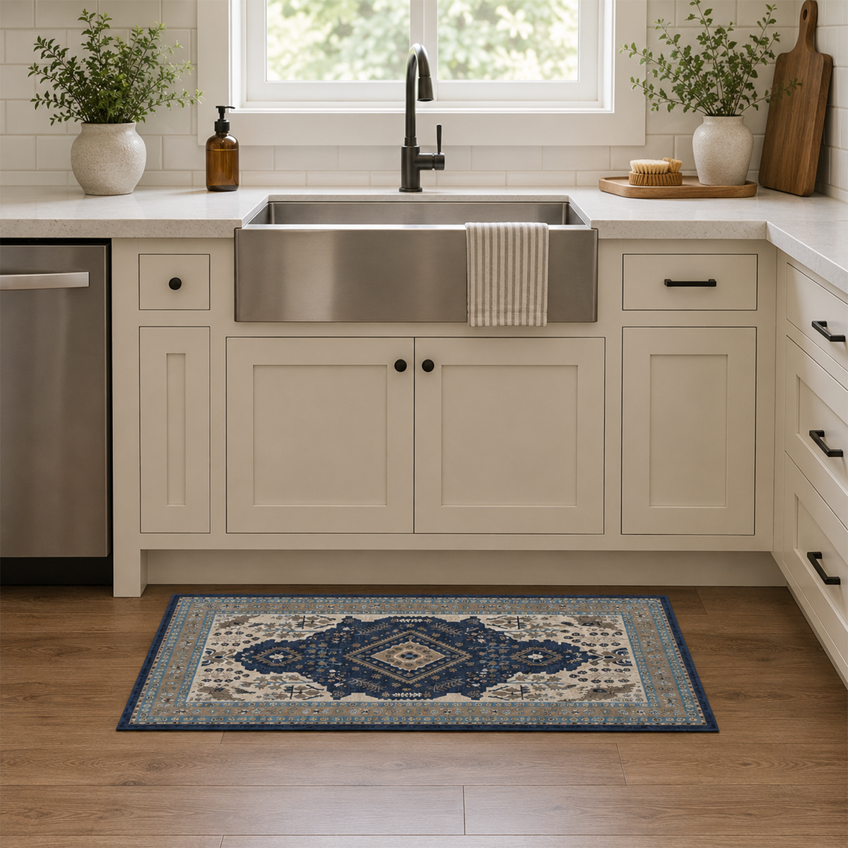 Heritage Navy Medallion Rug