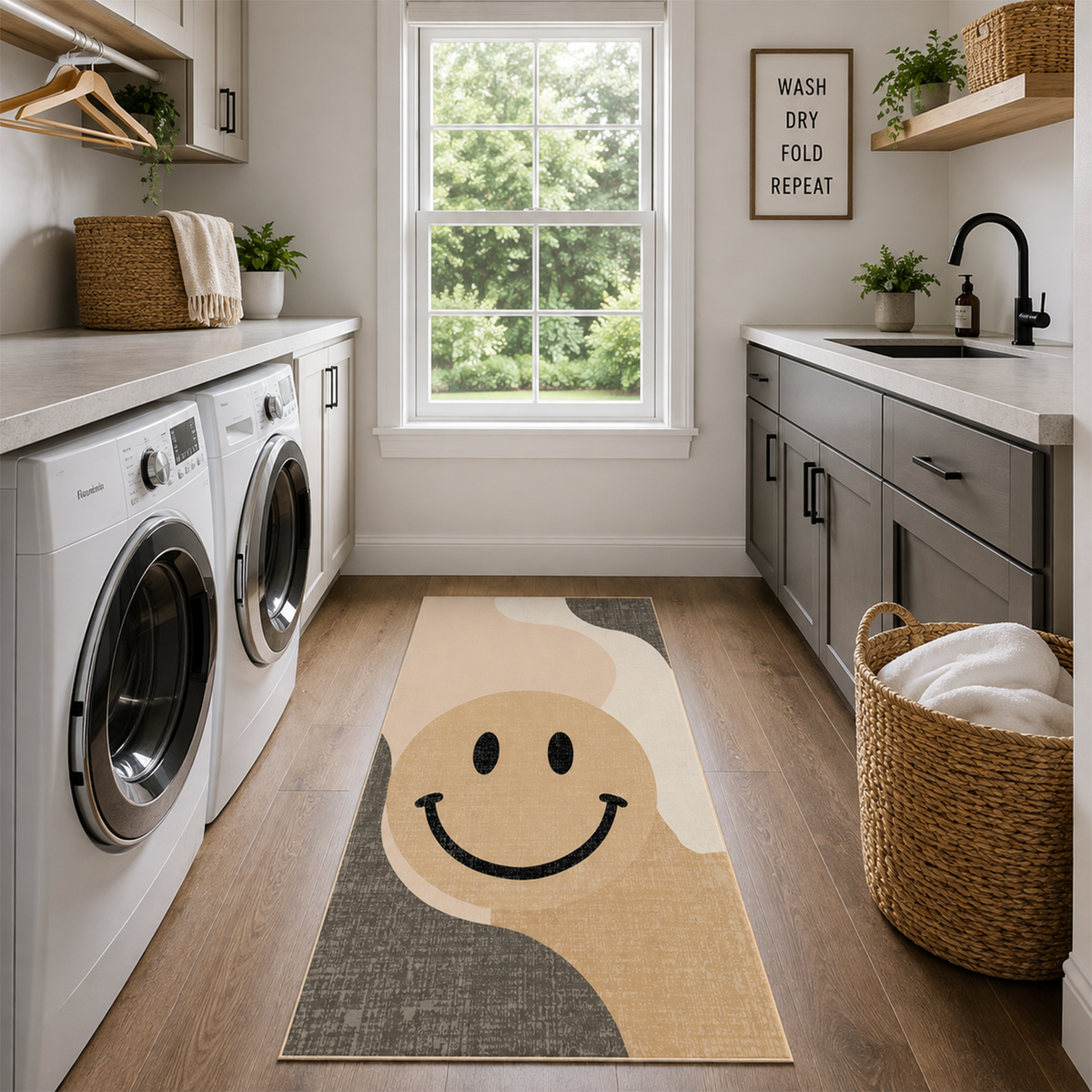 Happy Face Abstract Rug