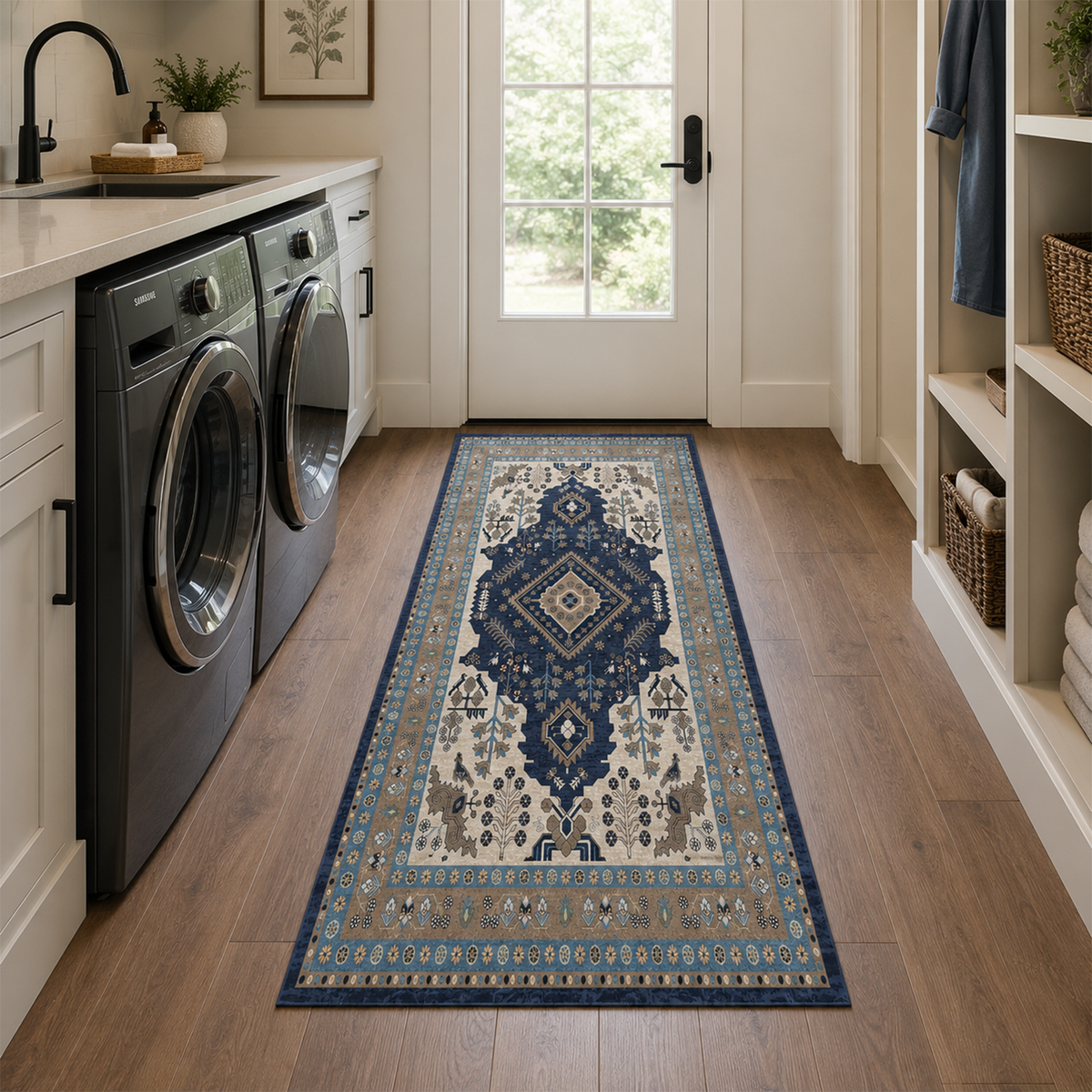 Heritage Navy Medallion Rug