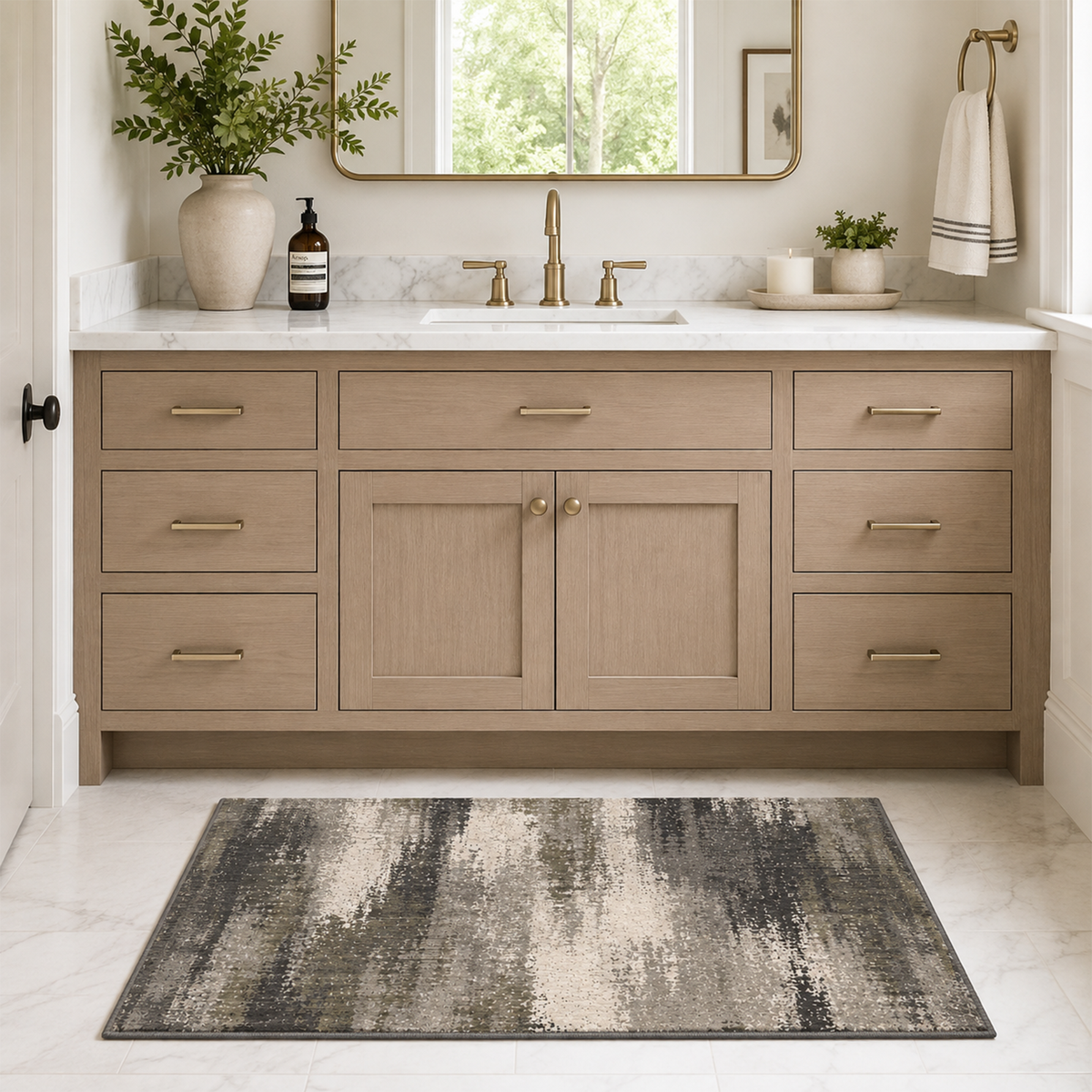 Slate Linear Abstract Rug