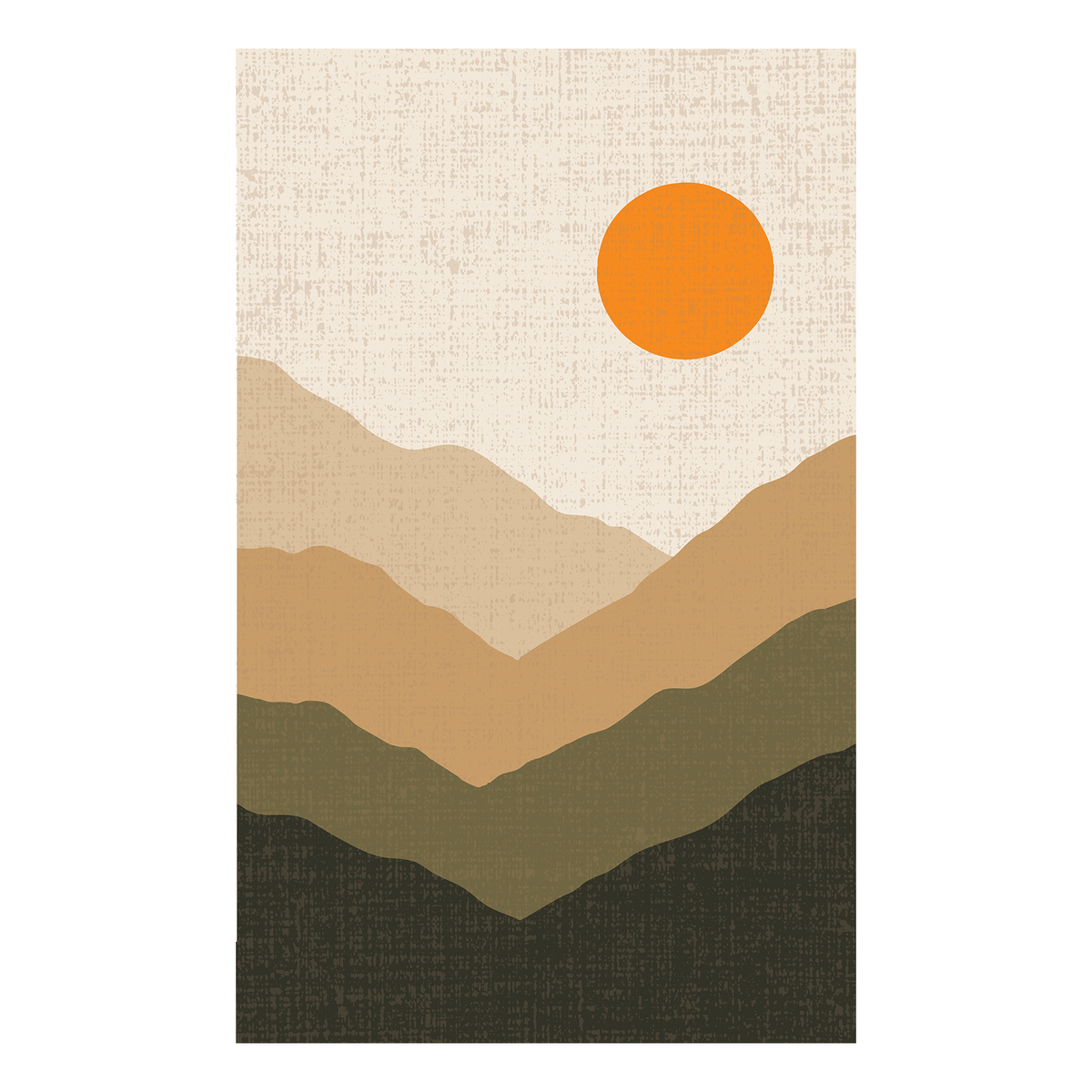 Sunset Mountain Landscape Rug