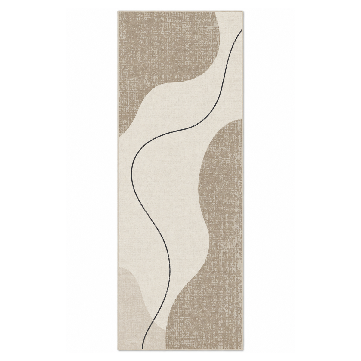 Ivory Abstract Curve Area Rug