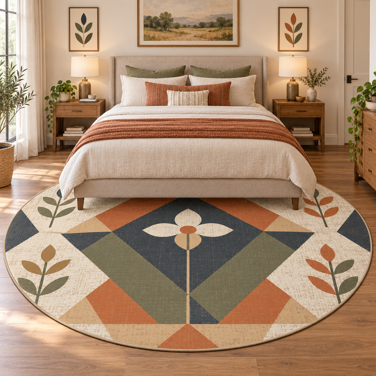 Botanical Geo Diamond Rug