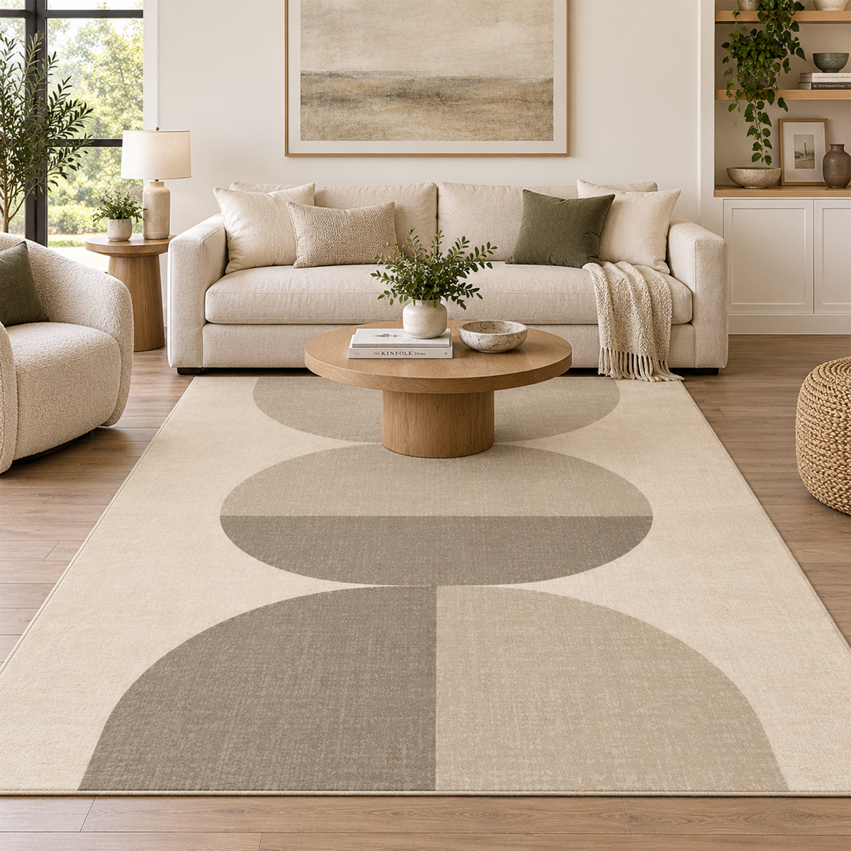 Stacked Circle Geo Rug
