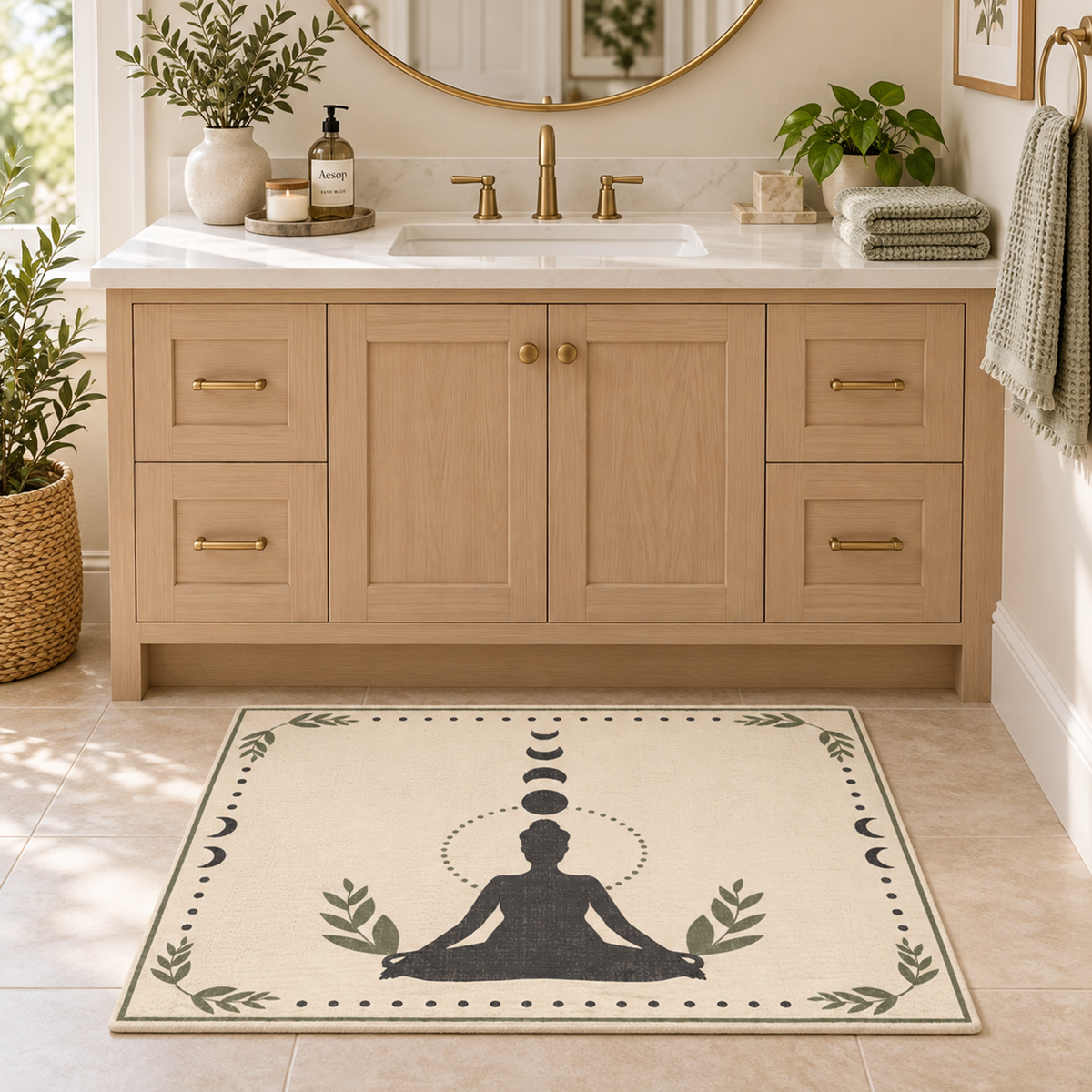 Moon Phase Meditation Rug