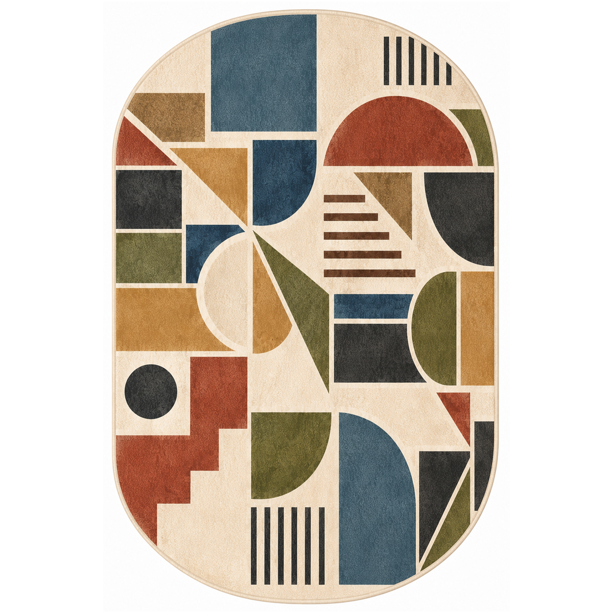 Modern Abstract Geometric Washable Area Rug