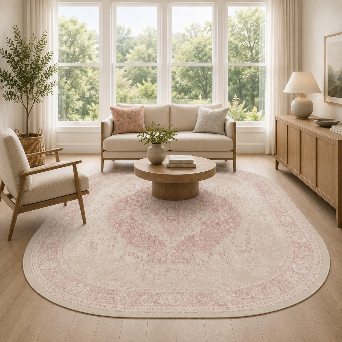 Dusty Rose Medallion Rug