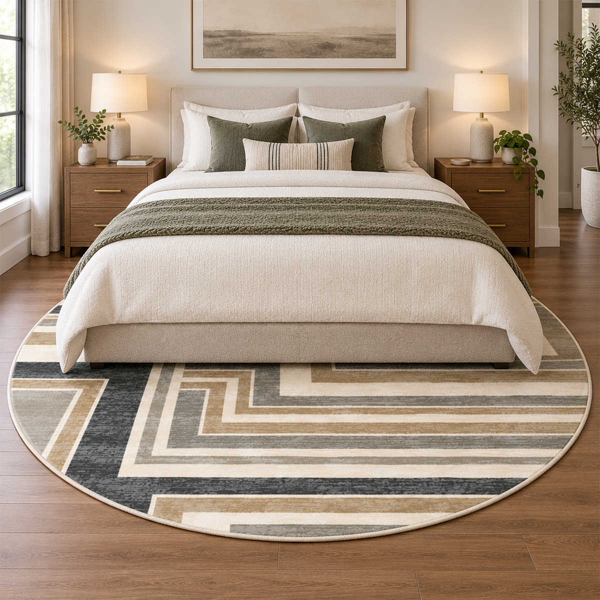 Modern Linear Maze Rug