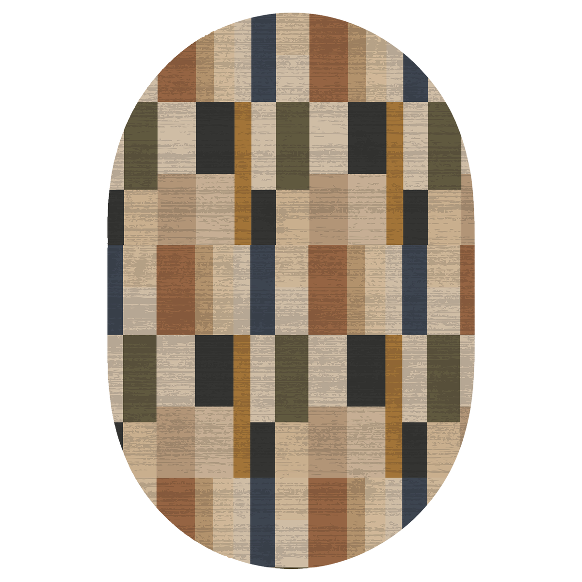 Multicolor Patchwork Grid Rug