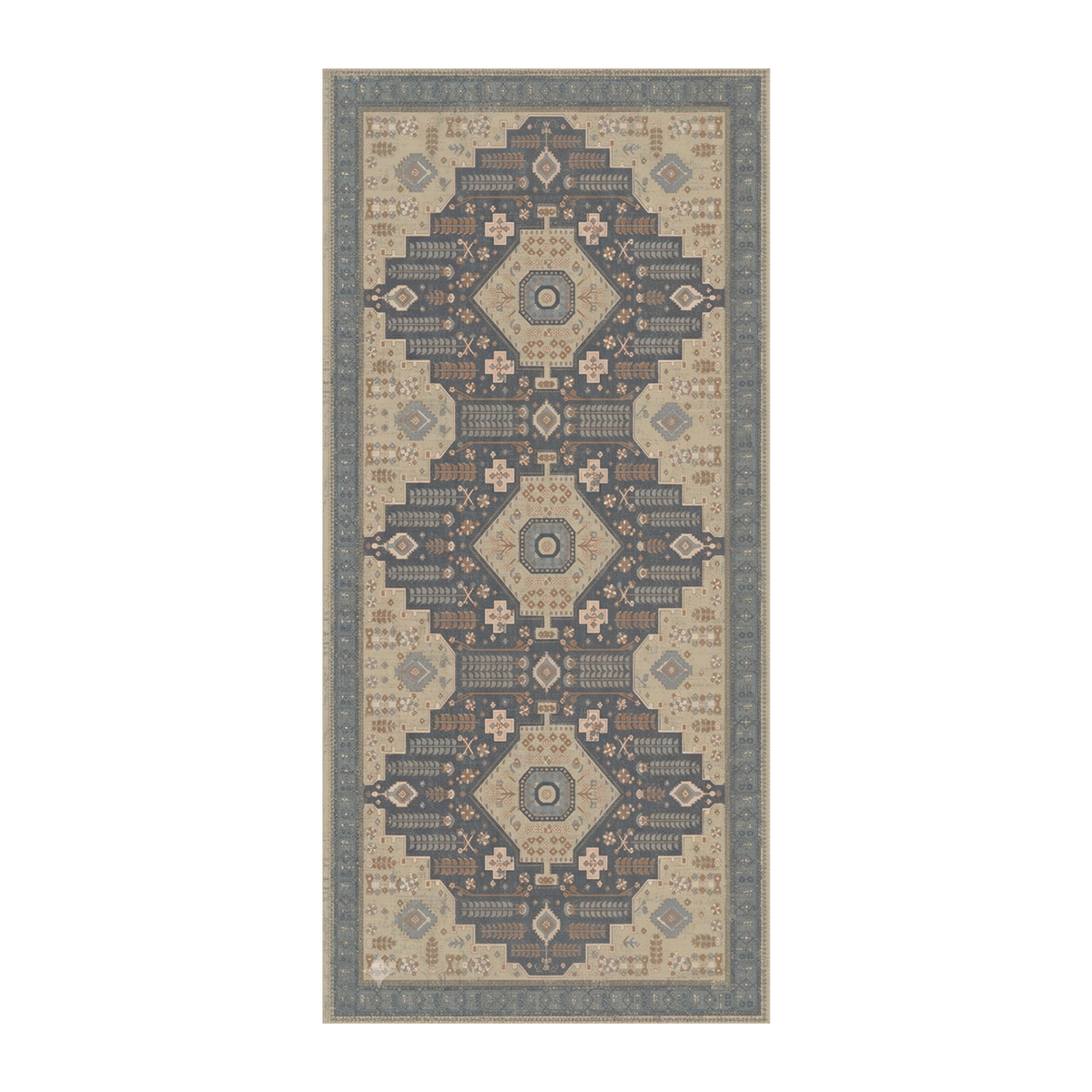 Traditional Navy Medallion Rug