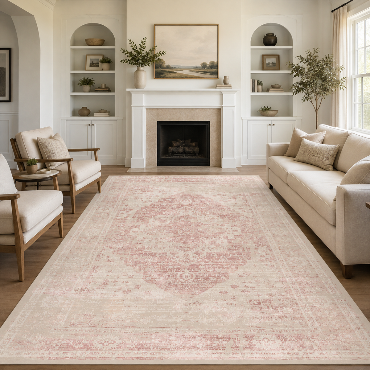 Dusty Rose Medallion Rug