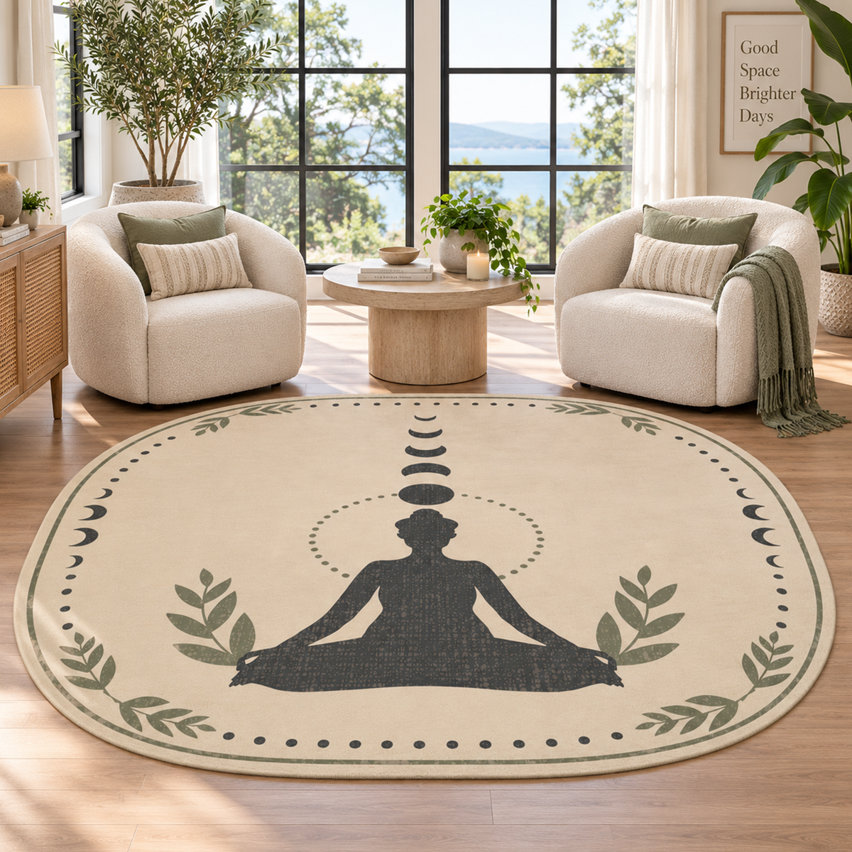Moon Phase Meditation Rug