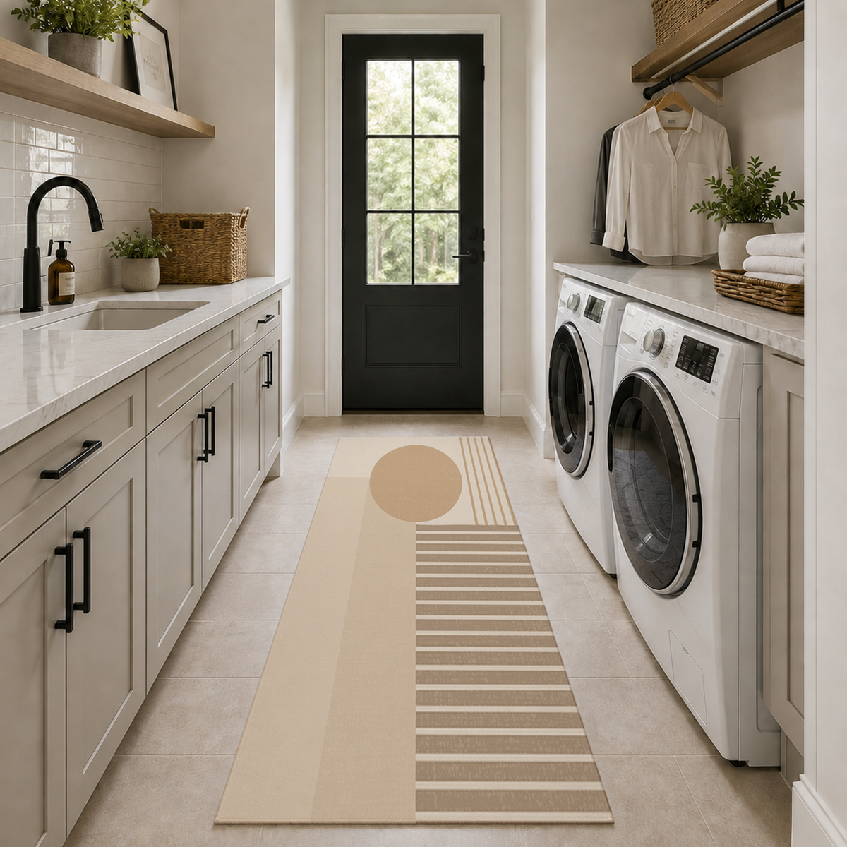 Sandstone Linear Geo Rug