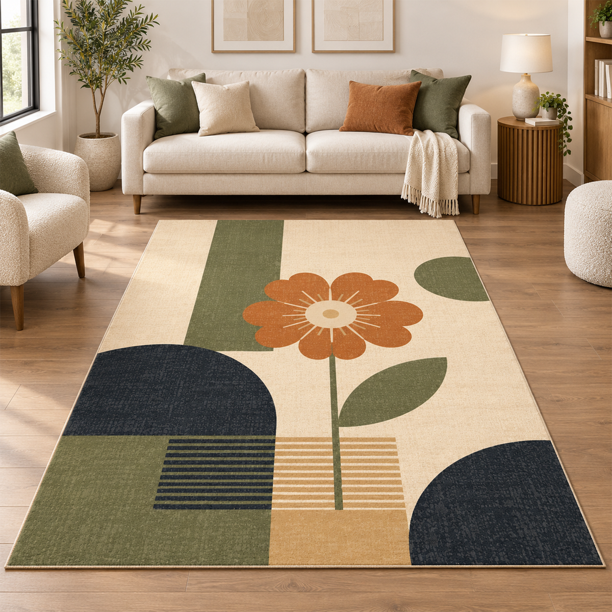 Retro Daisy Garden Rug