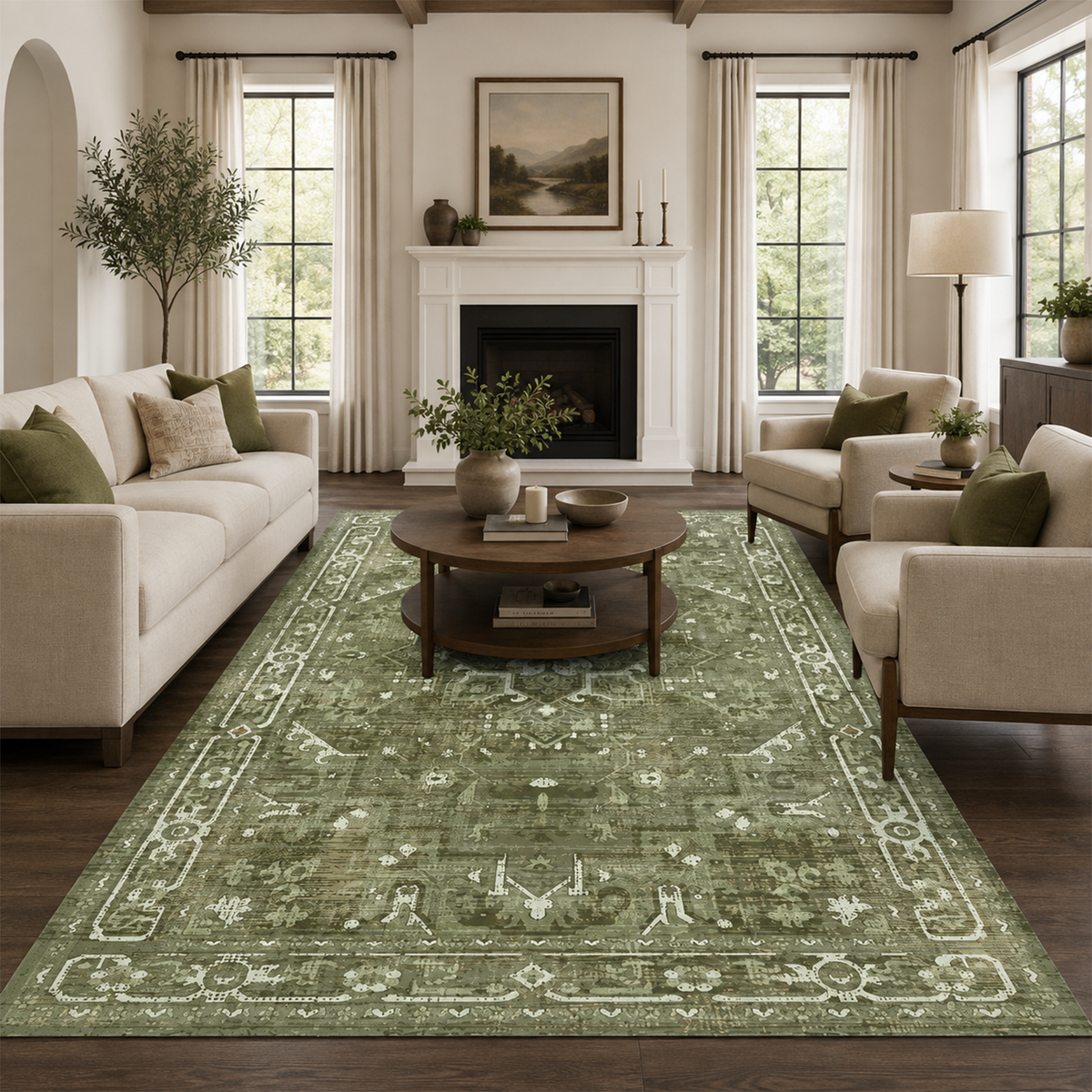 Olive Heritage Medallion Rug
